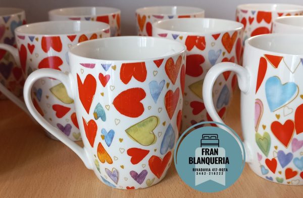 Tazas De Cerámica Con Corazones - Imagen 2