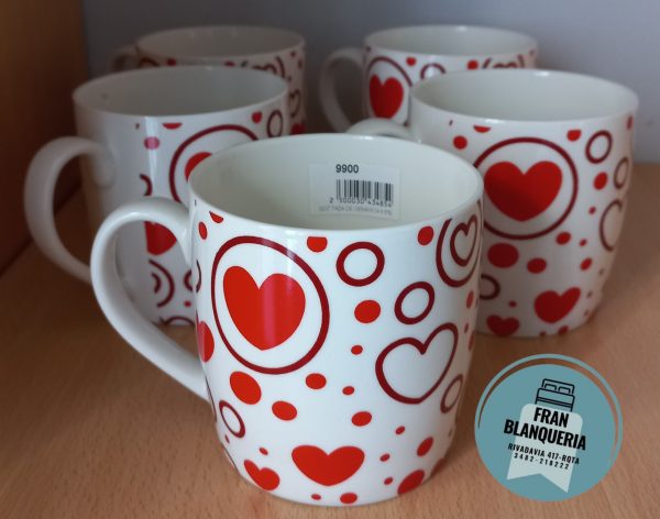 Tazas De Cerámica Con Corazones - Imagen 3