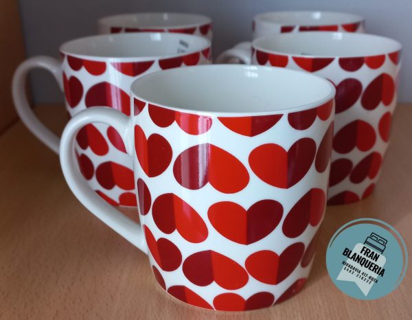 Tazas De Cerámica Con Corazones - Imagen 3