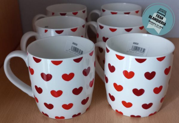 Tazas Cerámica Con Corazones - Imagen 3