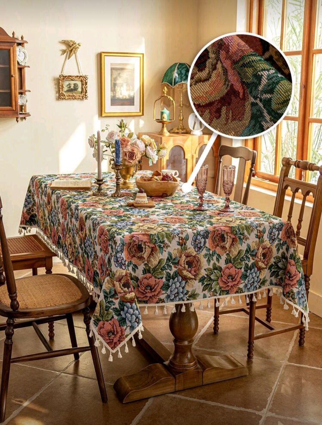 Mantel tela jacquard cuadro 90x90cm 1 Mantel tela jacquard cuadro 90x90cm