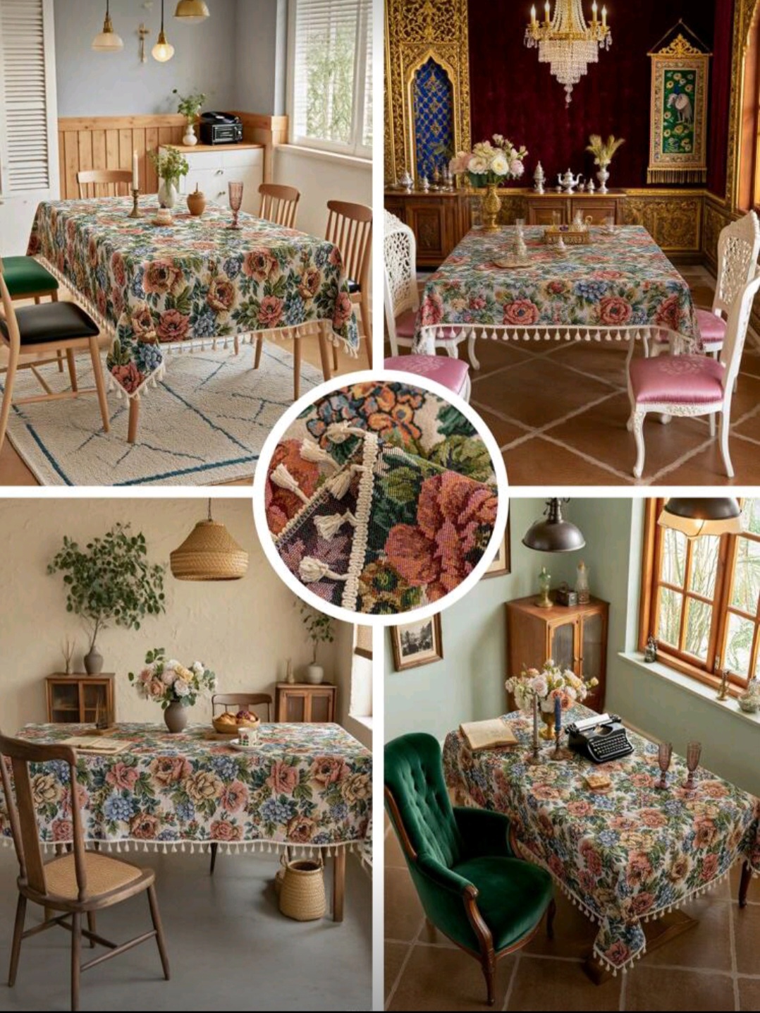 Mantel tela jacquard cuadro 90x90cm 2 Mantel tela jacquard cuadro 90x90cm - Imagen 2