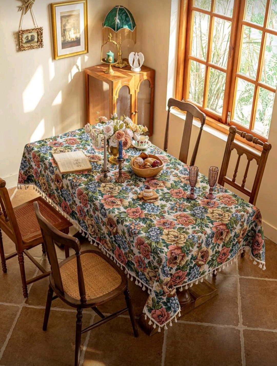 Mantel tela jacquard cuadro 90x90cm 3 Mantel tela jacquard cuadro 90x90cm - Imagen 3