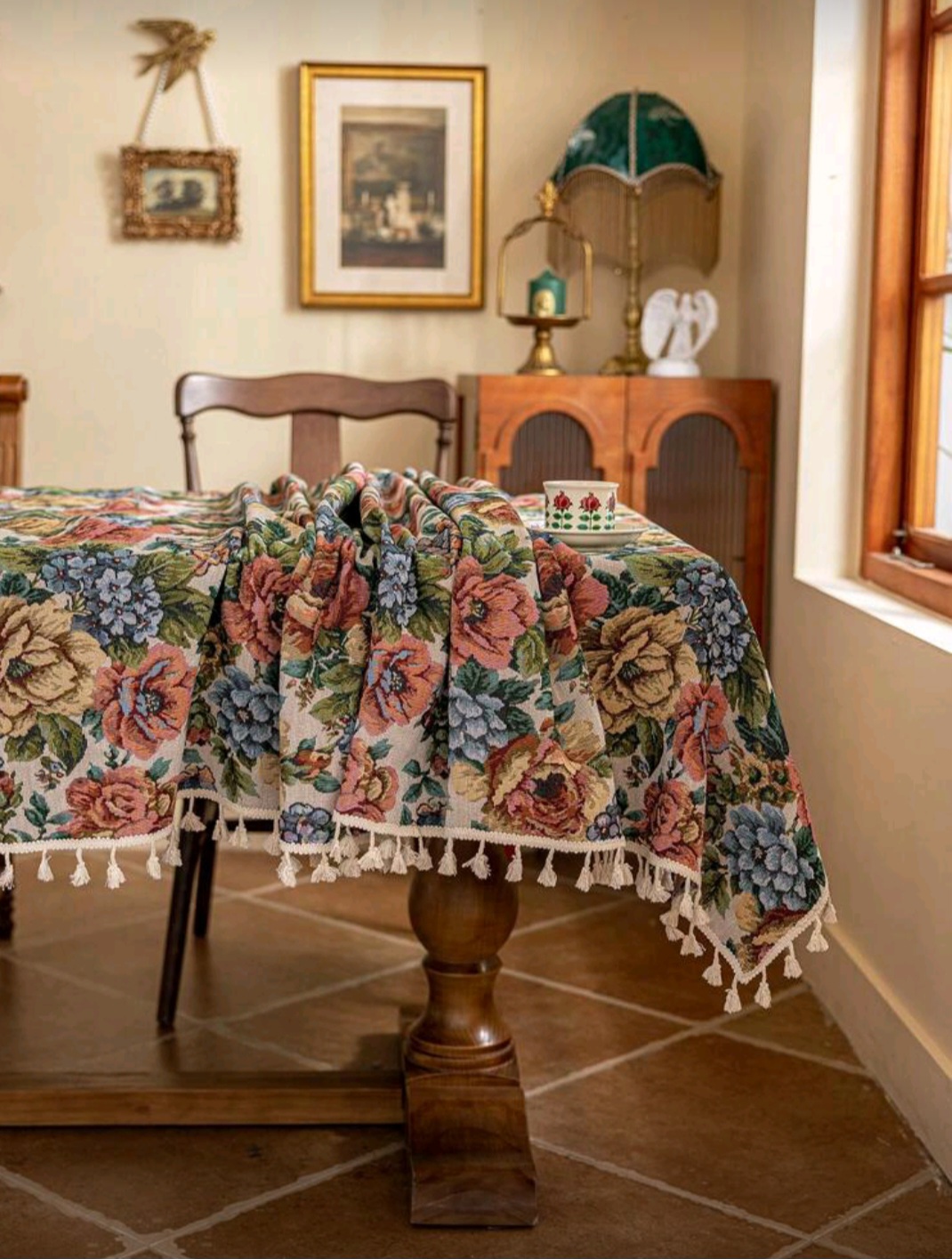 Mantel tela jacquard cuadro 90x90cm 4 Mantel tela jacquard cuadro 90x90cm - Imagen 4