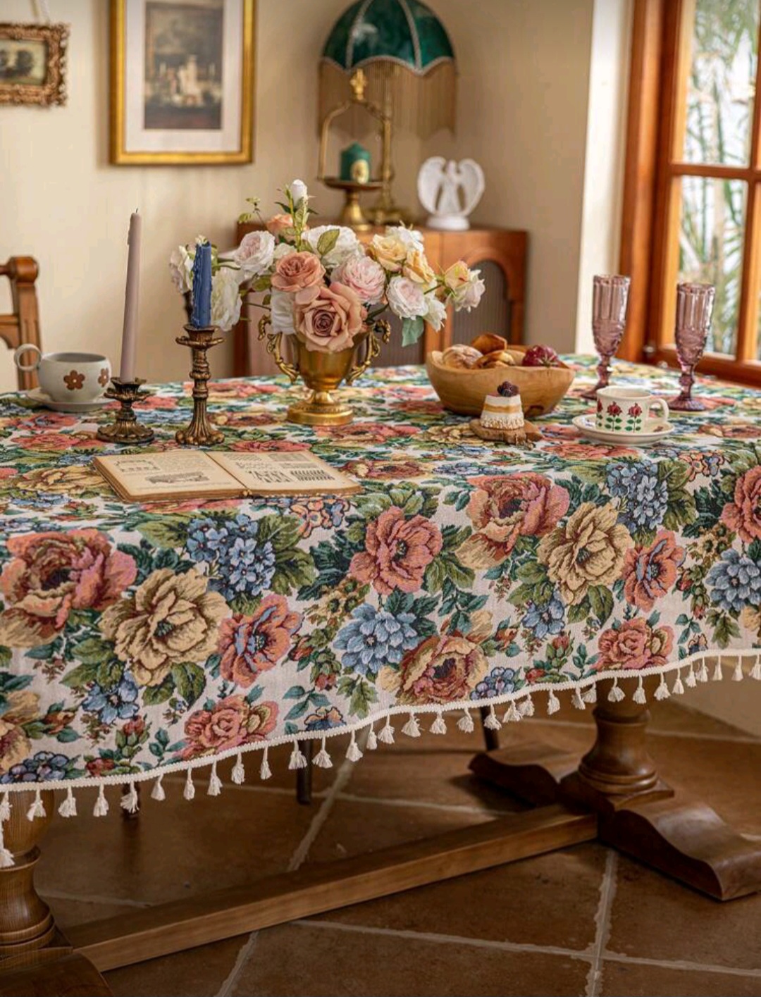 Mantel tela jacquard cuadro 90x90cm 6 Mantel tela jacquard cuadro 90x90cm - Imagen 6