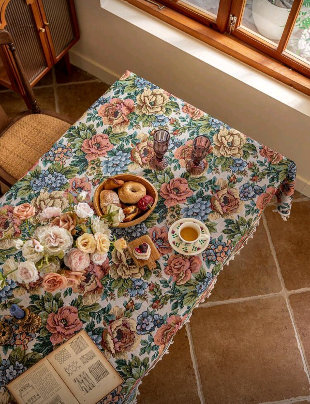 Mantel tela jacquard cuadro 90x90cm 9 Mantel tela jacquard cuadro 90x90cm - Imagen 9