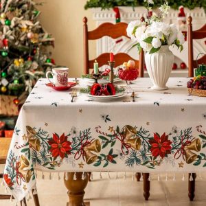 Tienda 94 Mantel con flecos de tela bambú 1.40x2.20M