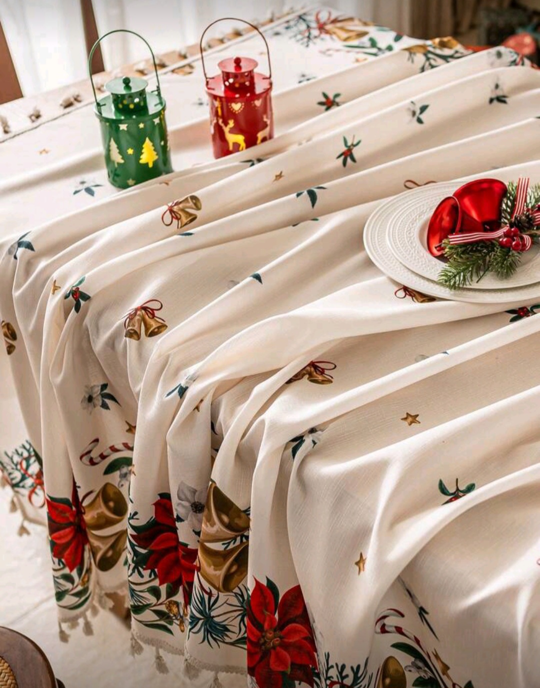 Mantel con flecos de tela bambú 1.40x2.20M 4 Mantel con flecos de tela bambú 1.40x2.20M - Imagen 4