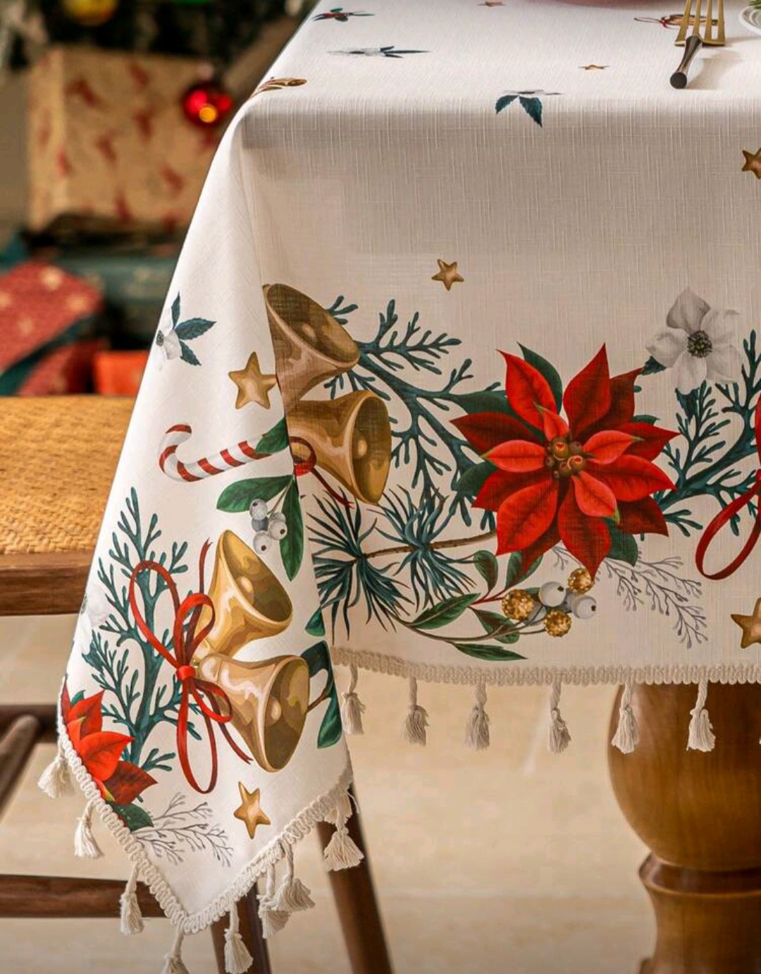 Mantel con flecos de tela bambú 1.40x2.20M 5 Mantel con flecos de tela bambú 1.40x2.20M - Imagen 5