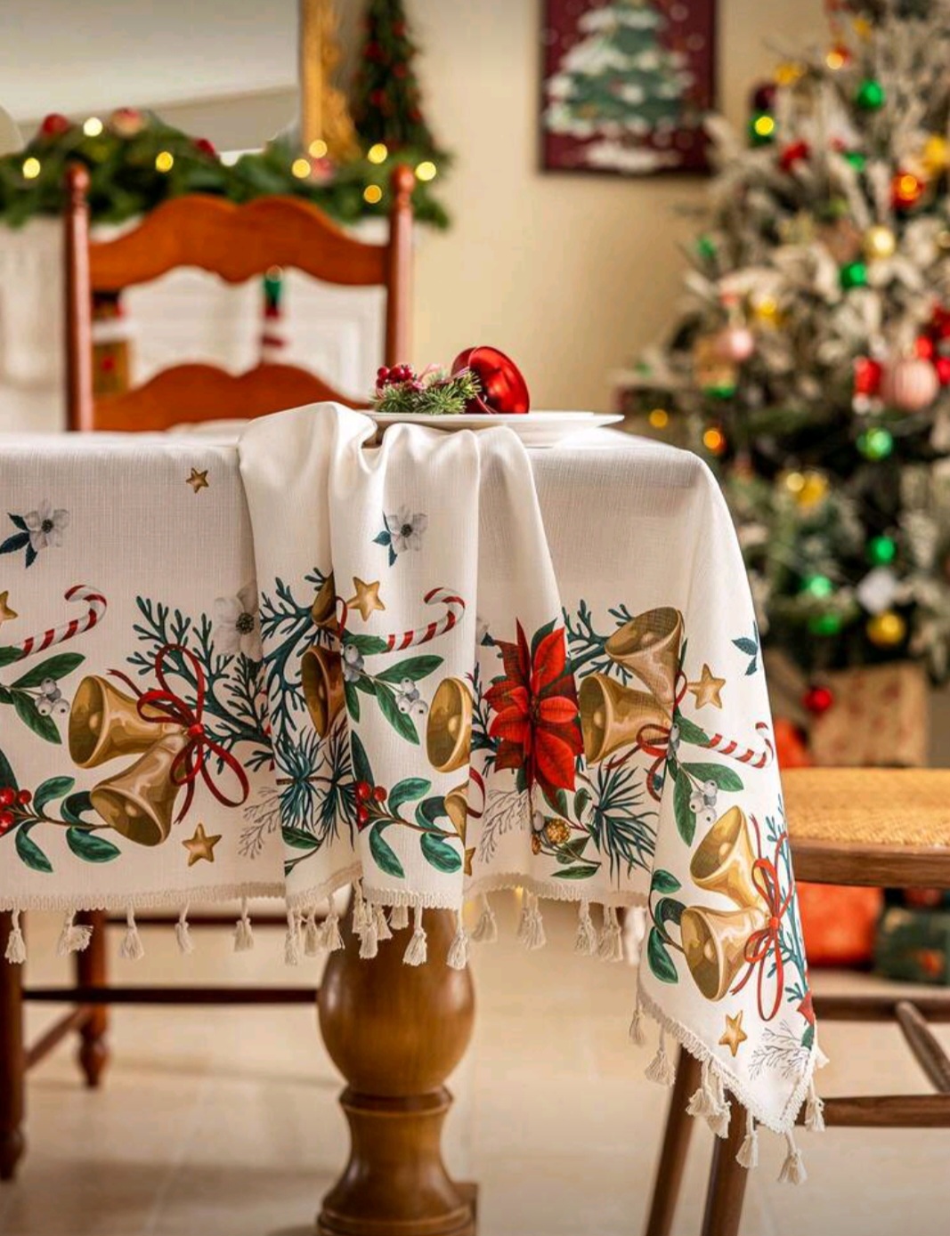 Mantel con flecos de tela bambú 1.40x2.20M 9 Mantel con flecos de tela bambú 1.40x2.20M - Imagen 9