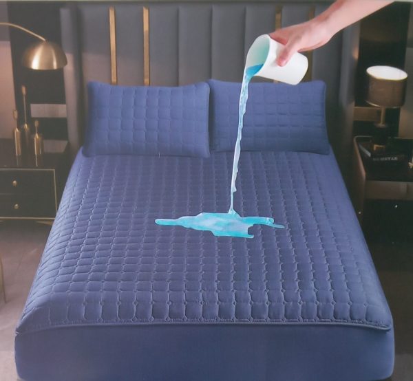 Cubre Colchón 100% Impermeable Viene Con 2 Fundas Impermeables Para Las Almohadas Medida Queen 160x203+40cm