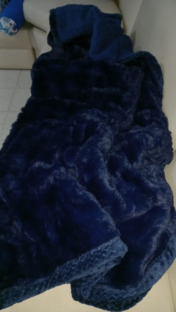 Manta Frazada Con PIEL Y Corderito Medida 2.00x2.20 M Más Bolso De Regalo