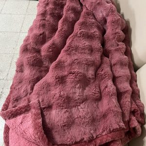 Manta Frazada Con PIEL Y Corderito Medida 2.00x2.20 M Más Bolso De Regalo