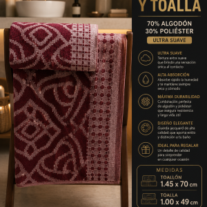 Juego de Toallon y Toalla 600 grs