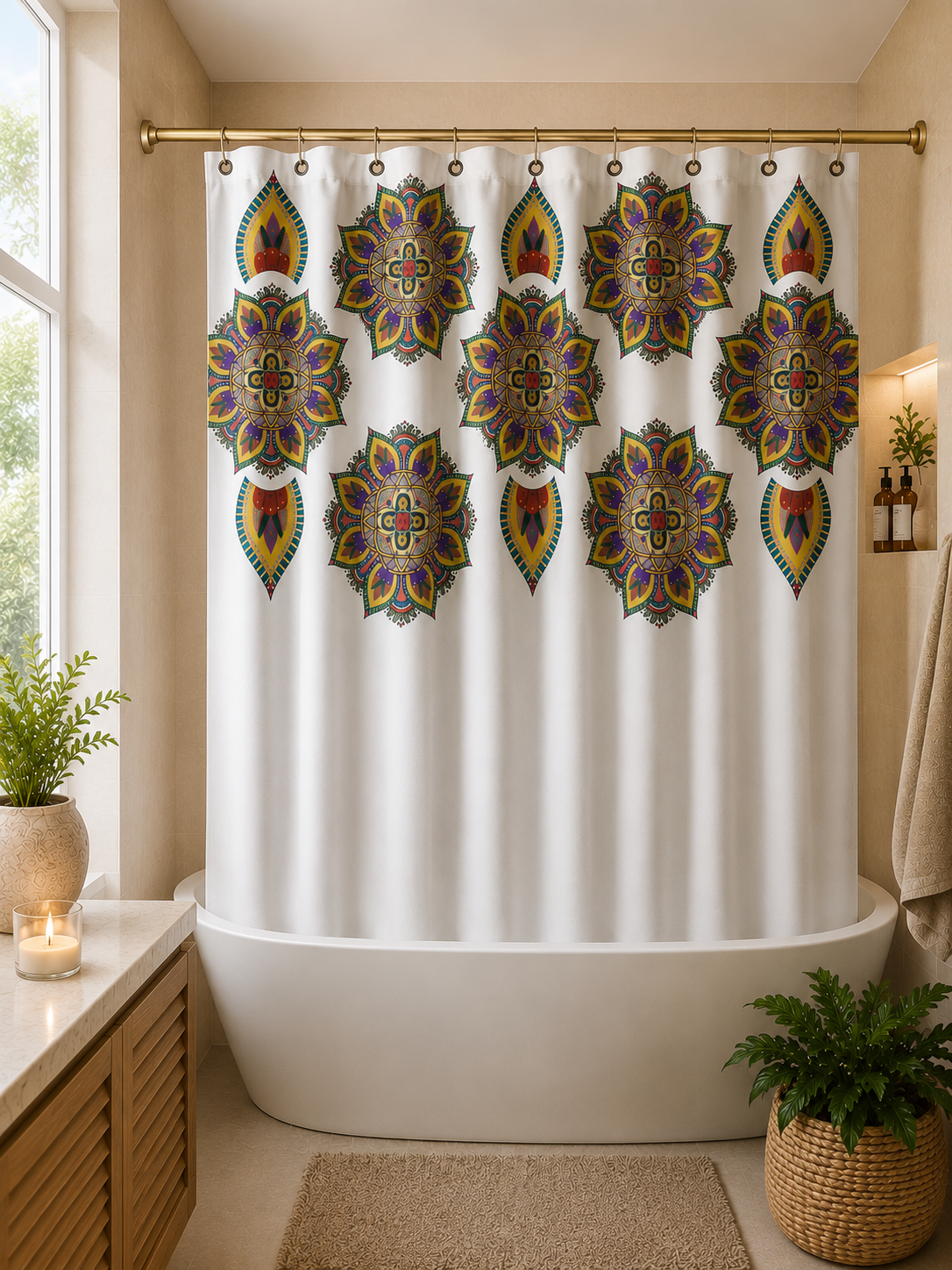 Cortina de Baño No necesita protector interno 1 Cortina de Baño No necesita protector interno