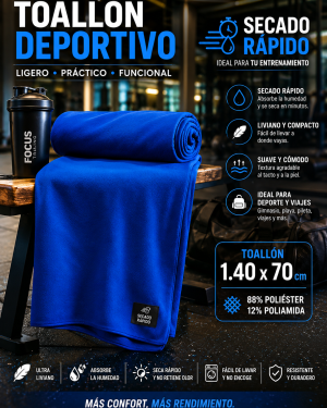 Toallon Secado Rapido Medida 1.40M x 70Cm