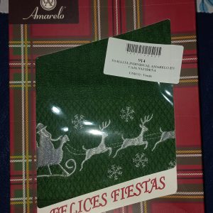 Toallita Individual BORDADA Navideña En Caja 100% Algodón