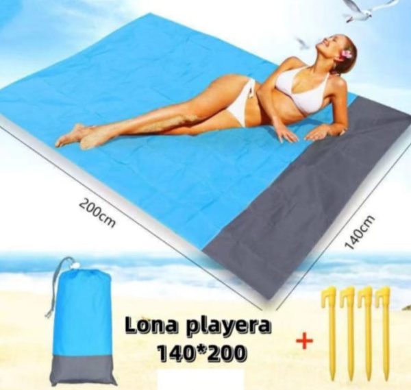 Lona Playera Impermeable Con Estacas Medida 140x200 M