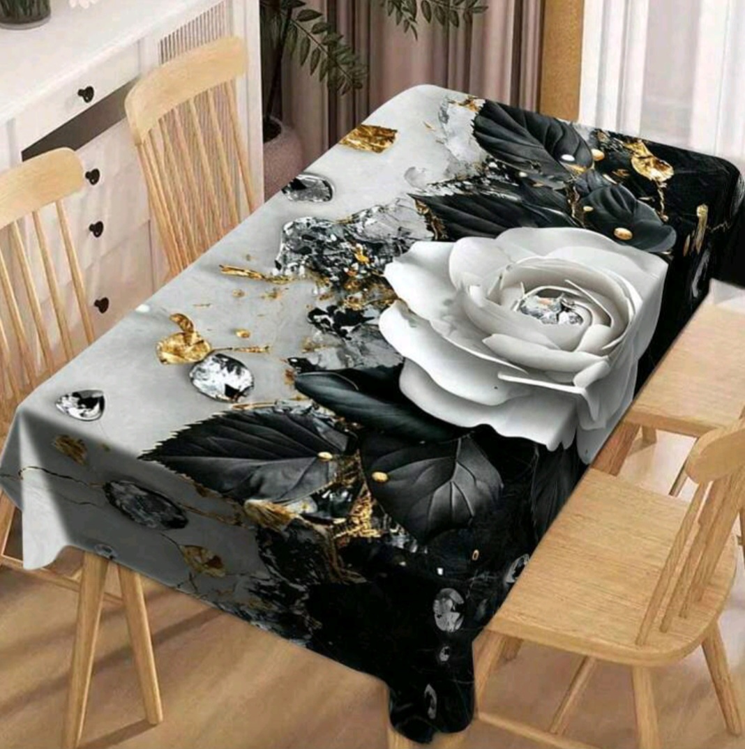 Mantel Antimanchas con rosas blancas 1.40x1.80M 2 Mantel Antimanchas con rosas blancas 1.40x1.80M - Imagen 2