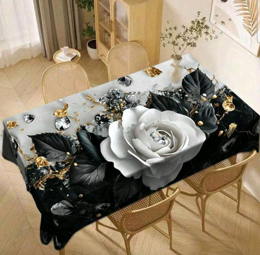 Mantel Antimanchas con rosas blancas 1.40x1.80M 1 Mantel Antimanchas con rosas blancas 1.40x1.80M