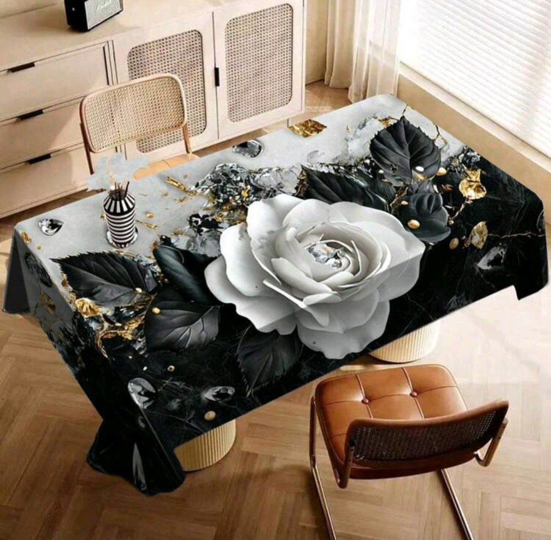 Mantel Antimanchas con rosas blancas 1.40x1.80M 3 Mantel Antimanchas con rosas blancas 1.40x1.80M - Imagen 3