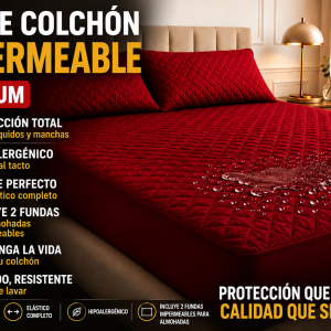 Cubre Colchón 100% Impermeable Hipoalergenico Medida KING 2.00x2.00 M +30 Cm