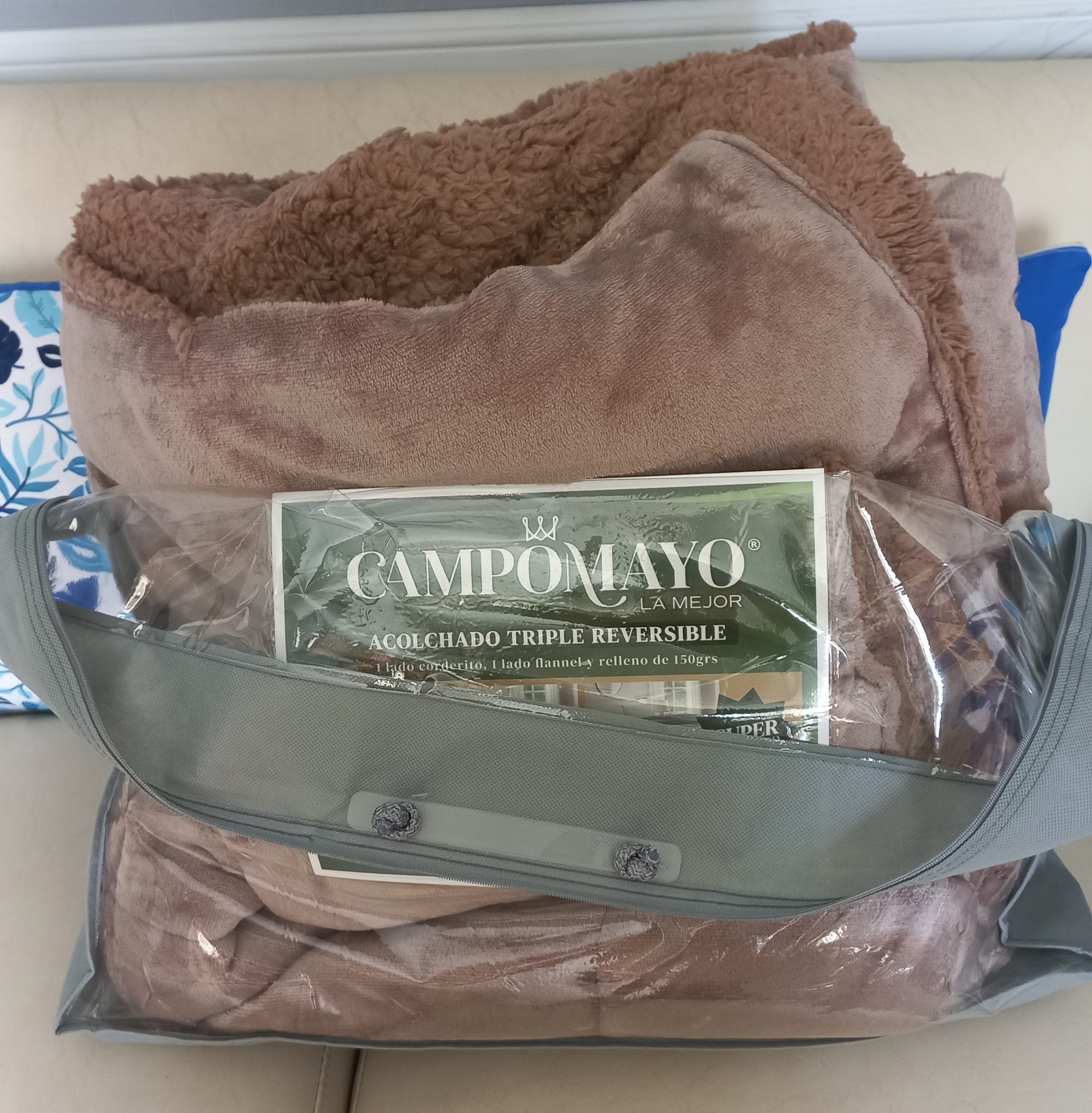 Acolchado Triple Reversible Flannel Corderito Y Relleno Medida 1 Plaza Y Media 1 Acolchado Triple Reversible Flannel Corderito Y Relleno Medida 1 Plaza Y Media