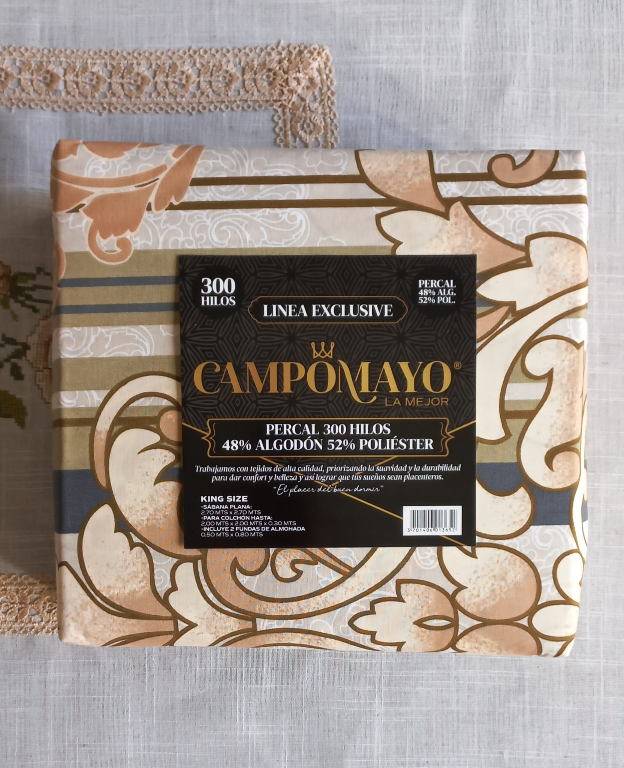 Juego de Sábanas Percal 300 hilos 48% Algodón 52% Poliester Medida KING 1 Juego de Sábanas Percal 300 hilos 48% Algodón 52% Poliester Medida KING