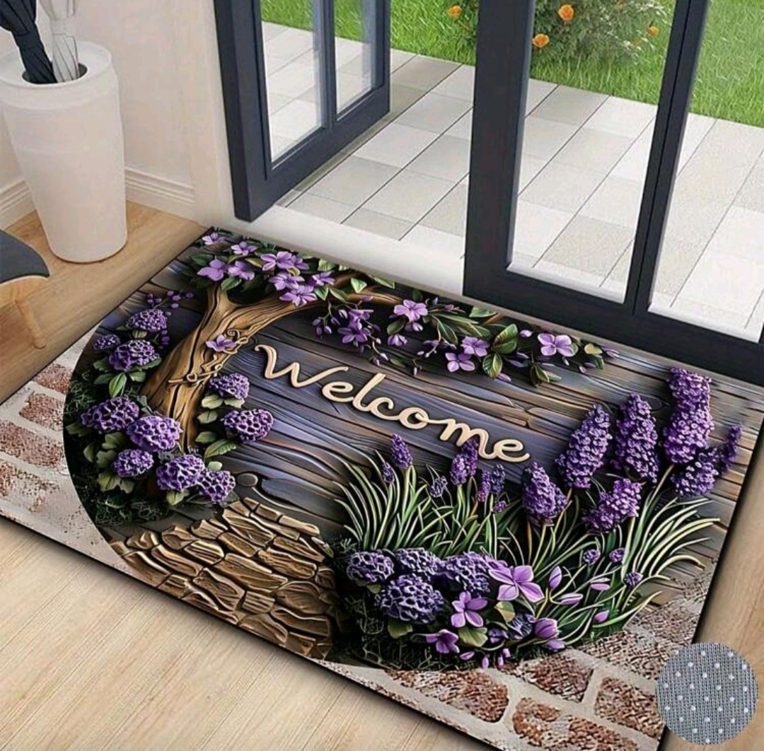 Alfombra hortensias duradera y antideslizante medida 60x90cm 1 Alfombra hortensias duradera y antideslizante medida 60x90cm