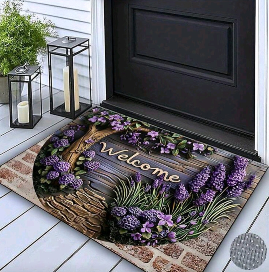 Alfombra hortensias duradera y antideslizante medida 60x90cm 4 Alfombra hortensias duradera y antideslizante medida 60x90cm - Imagen 4