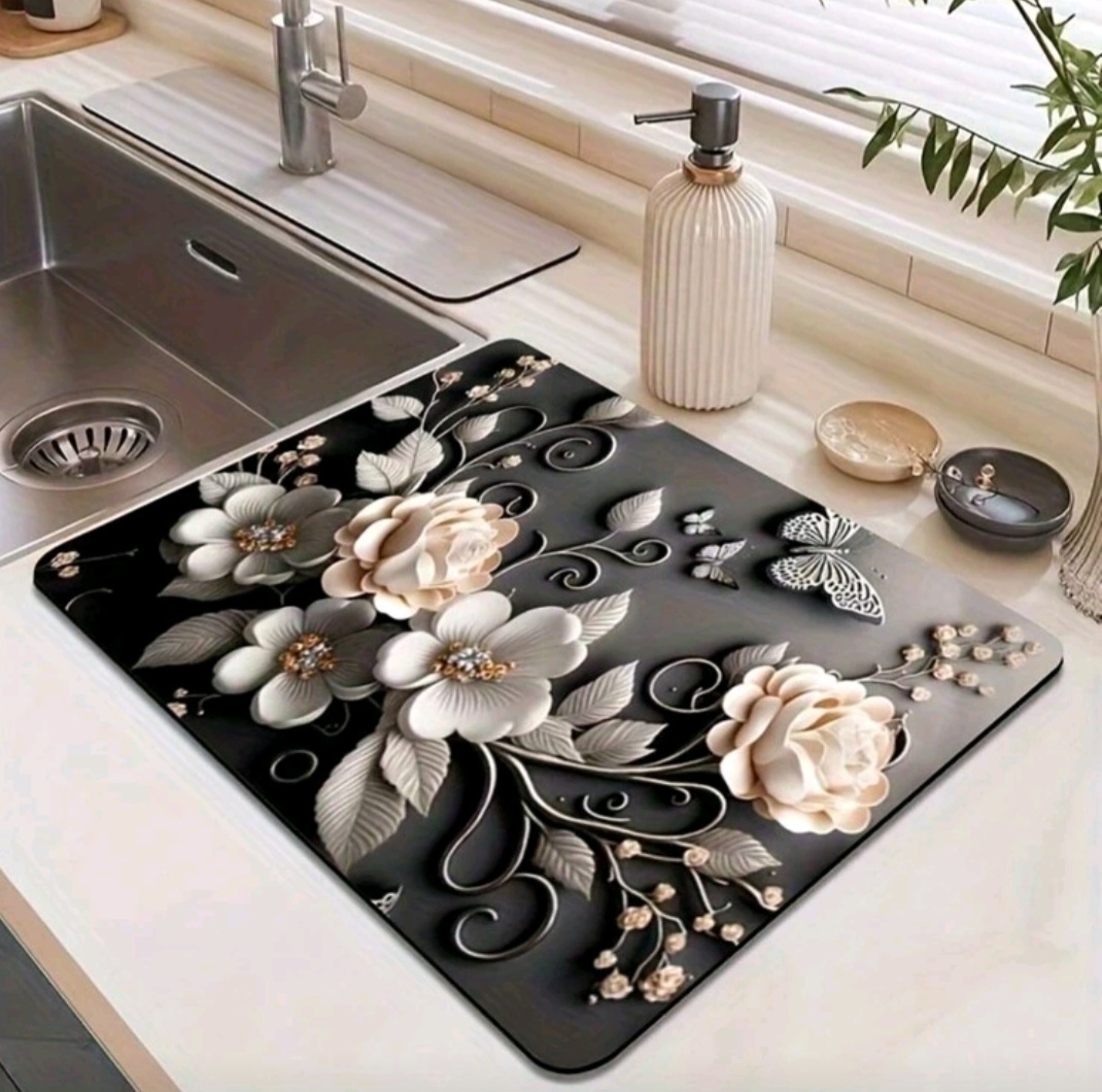 Alfombra absorbente secadora de efecto visual 3D rosa roja medida 30x40cm 6 Alfombra absorbente secadora de efecto visual 3D rosa roja medida 30x40cm - Imagen 6