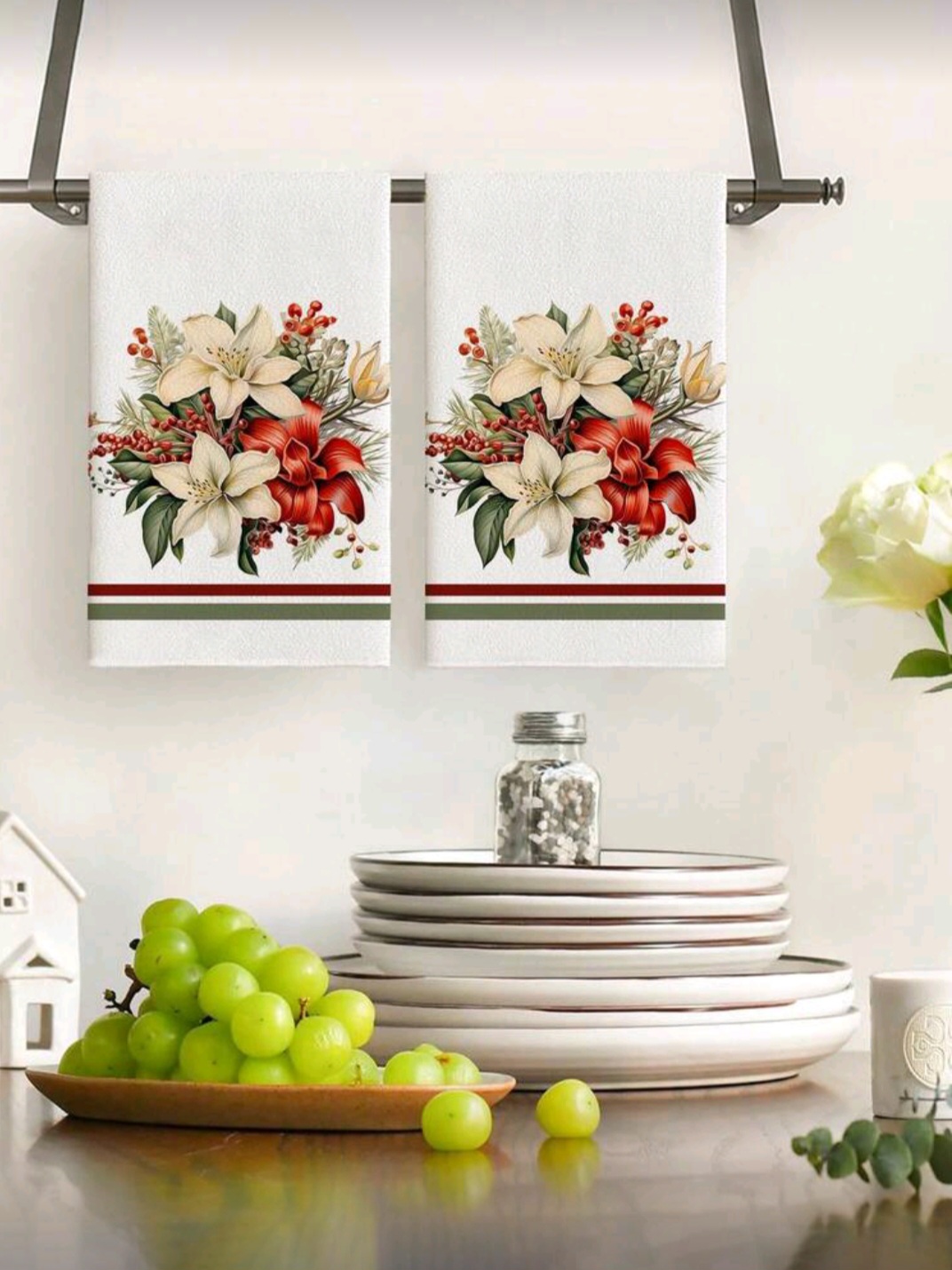 Toallas de cocina con estampado de flores super suaves medida 40x60cm 3 Toallas de cocina con estampado de flores super suaves medida 40x60cm - Imagen 3