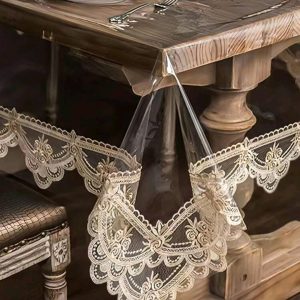 Mantel de PVC con diseño de encaje Bordado 1.30x1.80M