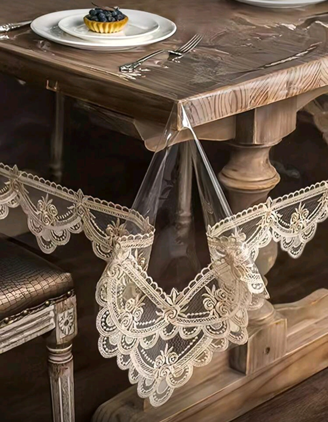 Mantel de PVC con diseño de encaje Bordado 1.30x1.80M 1 Mantel de PVC con diseño de encaje Bordado 1.30x1.80M
