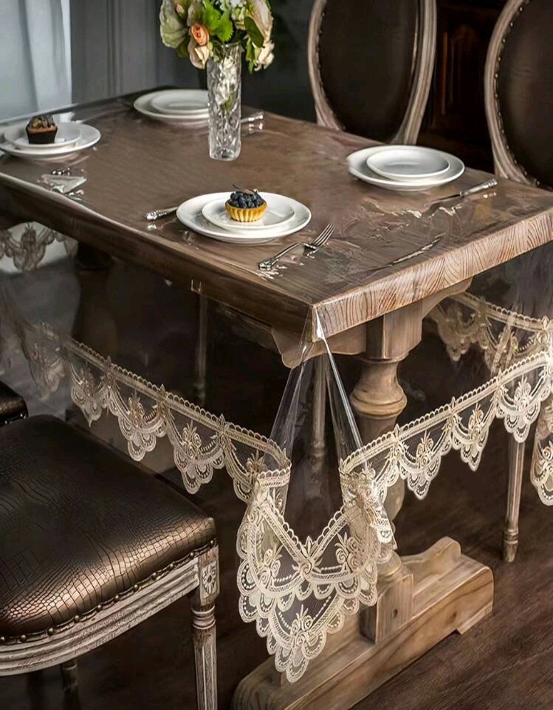 Mantel de PVC con diseño de encaje Bordado 1.30x1.80M 2 Mantel de PVC con diseño de encaje Bordado 1.30x1.80M - Imagen 2