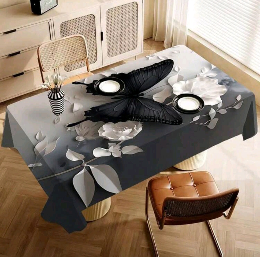 Mantel Antimanchas Diseño de Rosas y Mariposas Medida 1.40x1.80M 3 Mantel Antimanchas Diseño de Rosas y Mariposas Medida 1.40x1.80M - Imagen 3