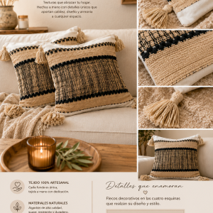 Fundas Tejido Artesanal para Almohadones Medida 38x38 cm