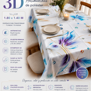 Mantel en 3D Antimanchas 1.40x1.80M