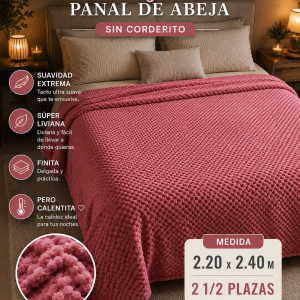 Frazada Flannel Jackard Medida Queen 2.20x2.40 M