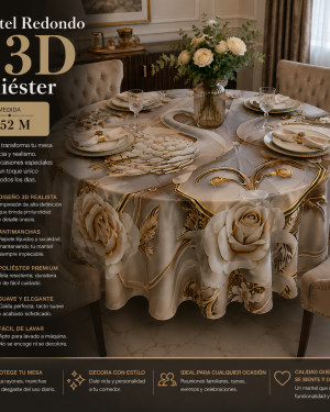 Mantel 3D Antimanchas Medida 152cm