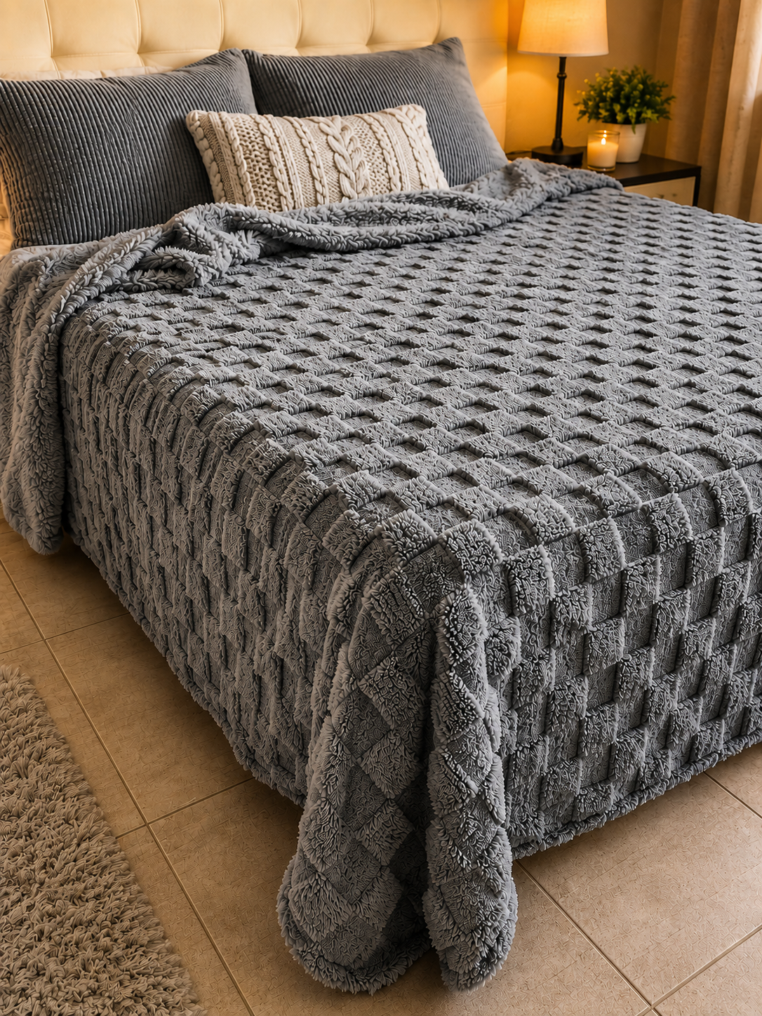 Frazada Corderito Jackard Medida King Size 2.50x2.70 M 5 Frazada Corderito Jackard Medida King Size 2.50x2.70 M - Imagen 5