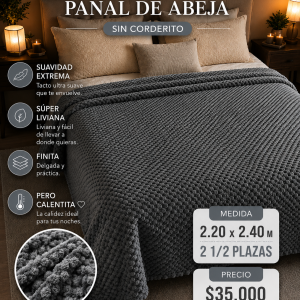 Frazada Flannel Jackard Medida Queen 2.20x2.40 M