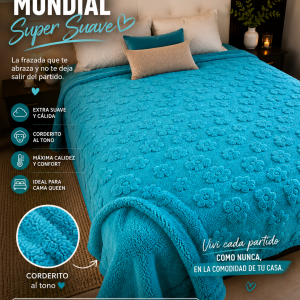 Frazada Corderito Jackard Medida Queen 2.00x2.20 M (c