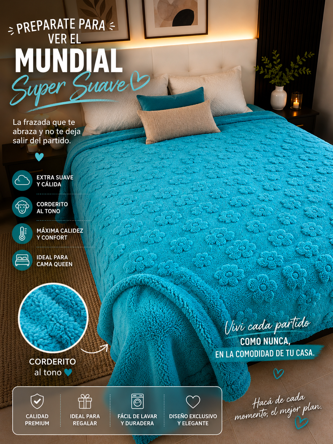 Frazada Corderito Jackard Medida Queen 2.00x2.20 M (c 1 Frazada Corderito Jackard Medida Queen 2.00x2.20 M (c