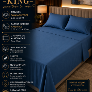 Juego De Sábanas Lisas Medida KING