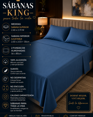 Juego De Sábanas Lisas Medida KING