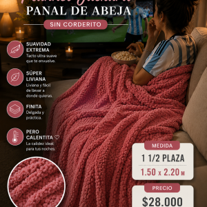 Frazada Flannel Jackard Medida Twin 1.50x2.20 M