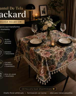 Mantel Tela Jacquard medida 90x90cm