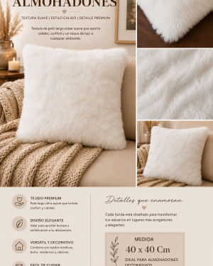 Fundas con Piel para Almohadones Medida 40x40cm