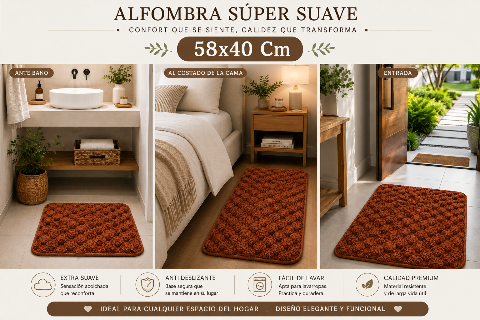 Alfombra Felpudo Medida 58x40 Cm 1 Alfombra Felpudo Medida 58x40 Cm